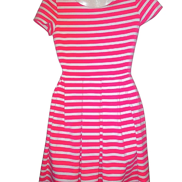 ralph lauren pink striped dress Polo Ralph Lauren Striped Belted Midi Dress | Pink